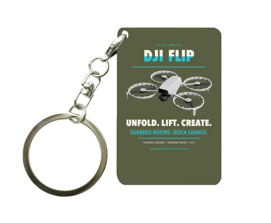 DJI Flip Key Chain design on green army key chain