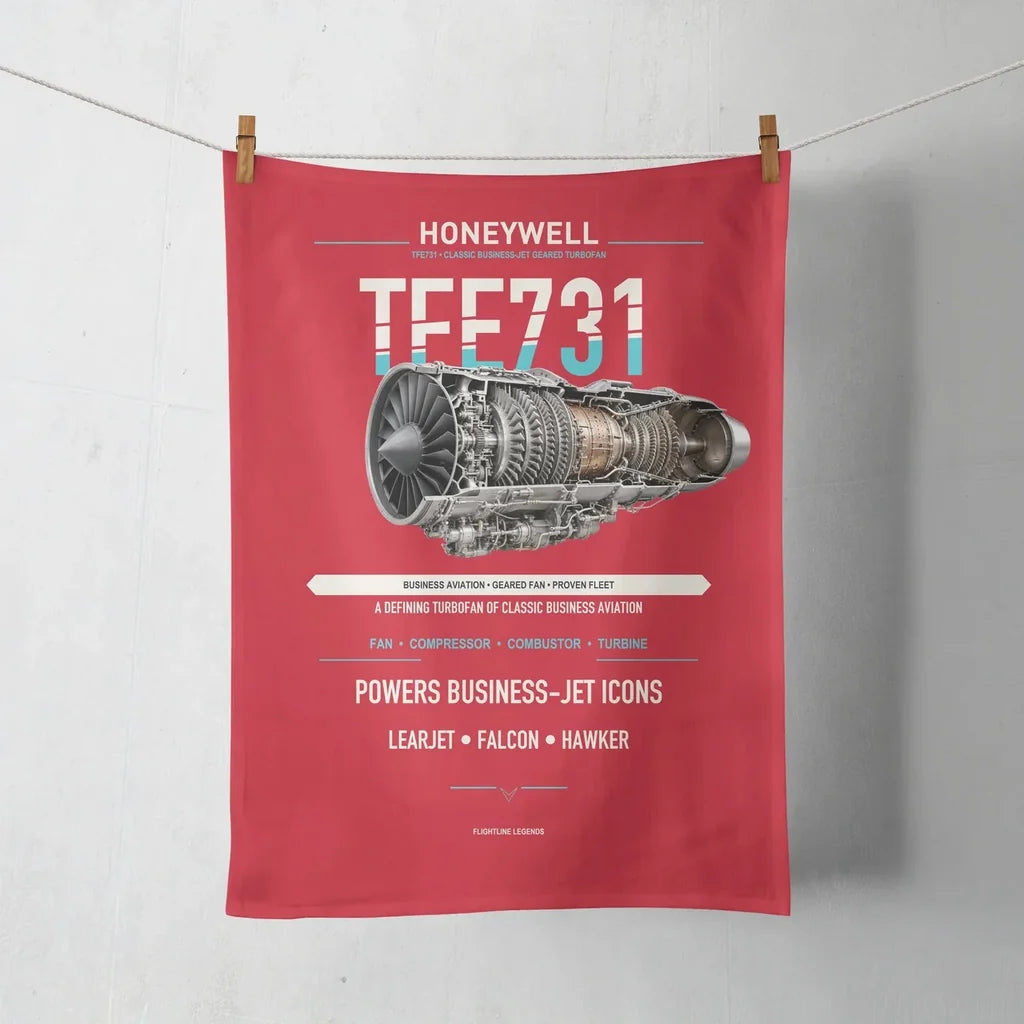 TFE731 design on red towel