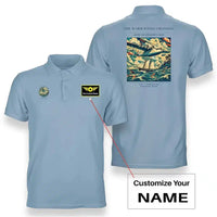 Thumbnail for VINTAGE G4067 - The Warm Winds Crossing - Double-Side Polo T-Shirt design on lightblue+name