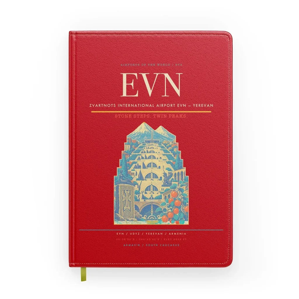 Zvartnots International Airport (EVN) design on red notebook