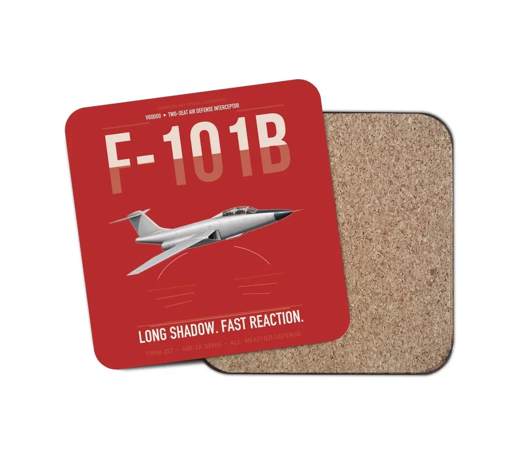 F-101B Voodoo design on red 1 piece coaster