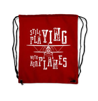 Thumbnail for Still Playing With Airplanes Drawstring Bag - view 7