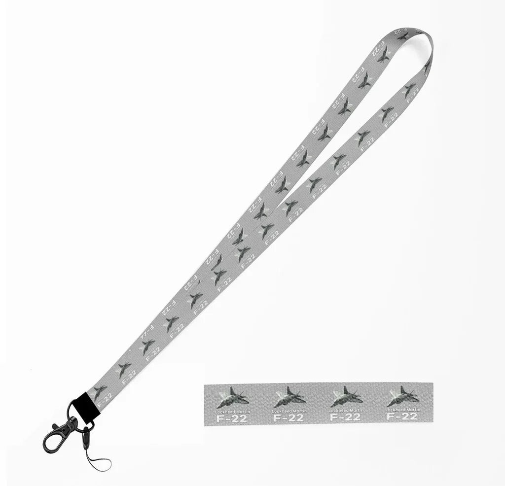 The Fighter Jet 22 Silhouette lanyard - light gray