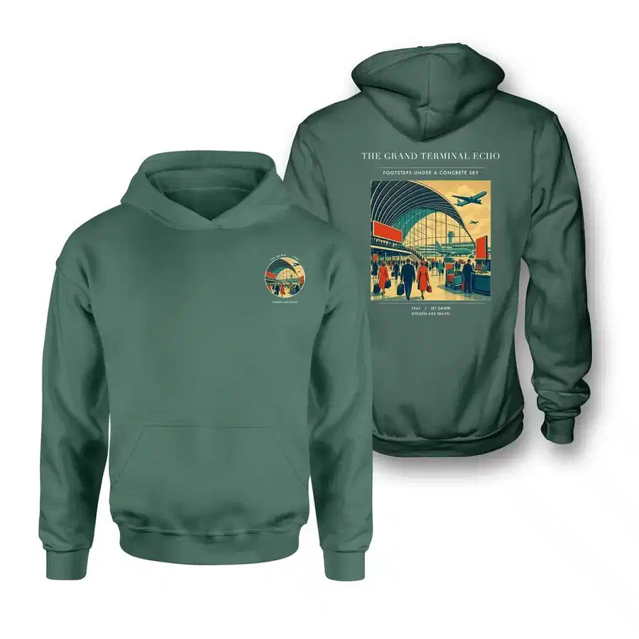 VINTAGE G4300 - The Grand Terminal Echo - Double-Side Hoodie design on green double side