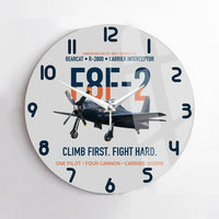 Thumbnail for F8F-2 Bearcat Climb First Fight Hard design on light gray no frame wall clock