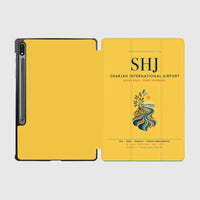 Thumbnail for Sharjah International Airport (SHJ) design on yellow samsung tablet tablet case