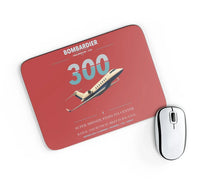 Thumbnail for Bombardier Challenger 300 design on red rectangle mouse pad