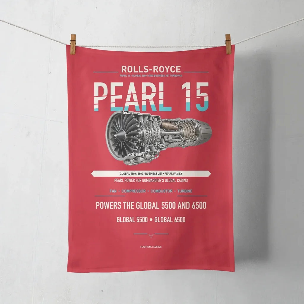 PEARL 15 design on red towel