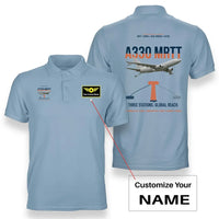 Thumbnail for Airbus A330 MRTT design on light blue+name double-side polo t-shirt, double-side print