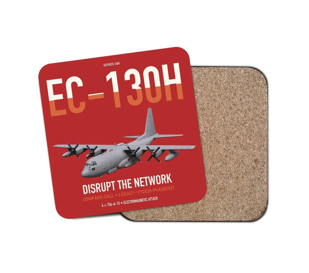 EC-130H Compass Call design on red 1 piece coaster