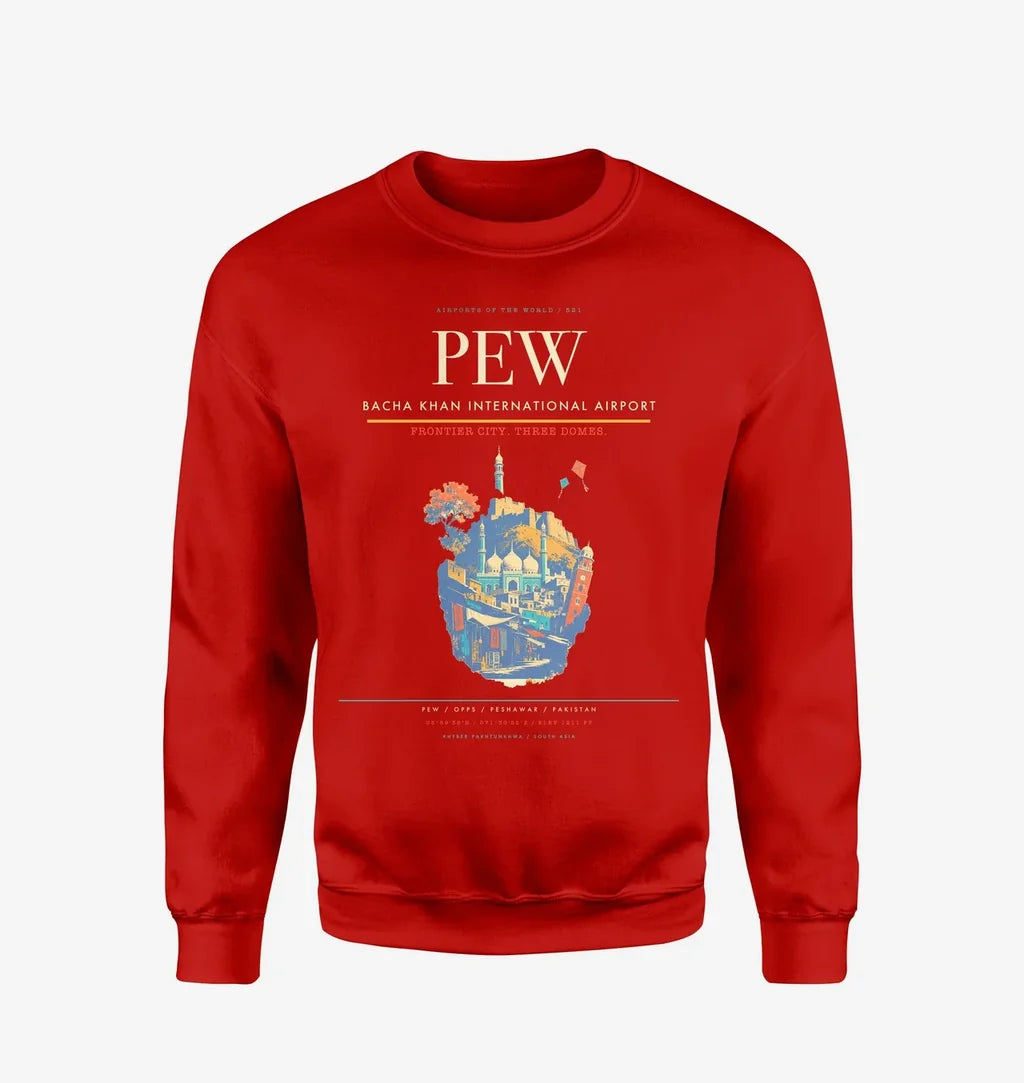 Bacha Khan International Airport PEW Sweatshirt - Red