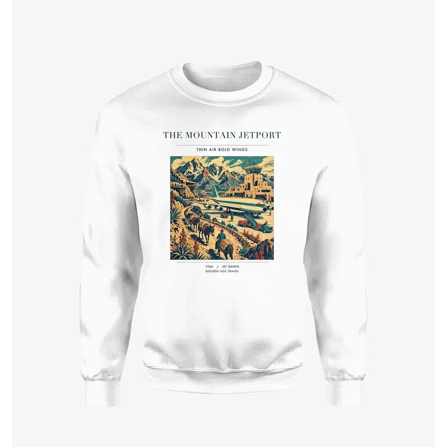 VINTAGE G4123 - The Mountain Jetport - Designed Sweatshirts design on white