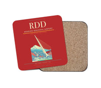 Thumbnail for Redding Regional Airport (RDD) design on red 1 piece coaster
