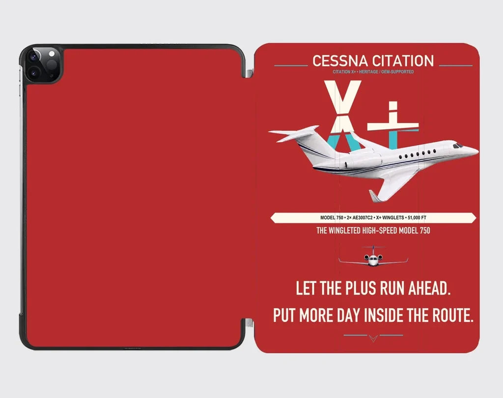 Cessna Citation X+ design on red ipad tablet case