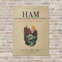 Thumbnail for Hamburg Airport Helmut Schmidt HAM vertical canvas print - no frame - beige background