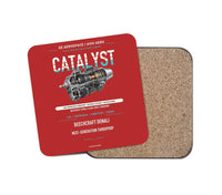 Thumbnail for CATALYST design on red 1 piece coaster