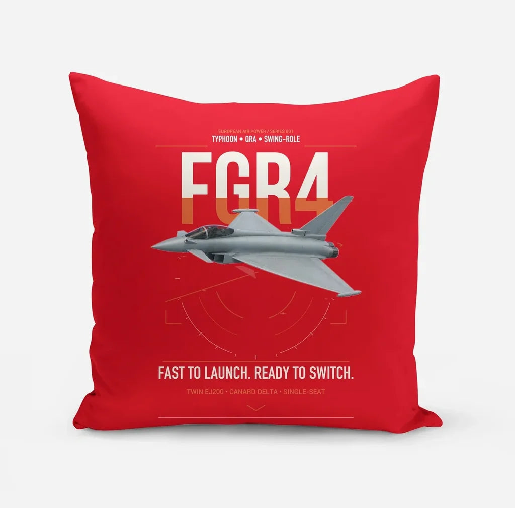 Eurofighter Typhoon FGR4 design on red pillow