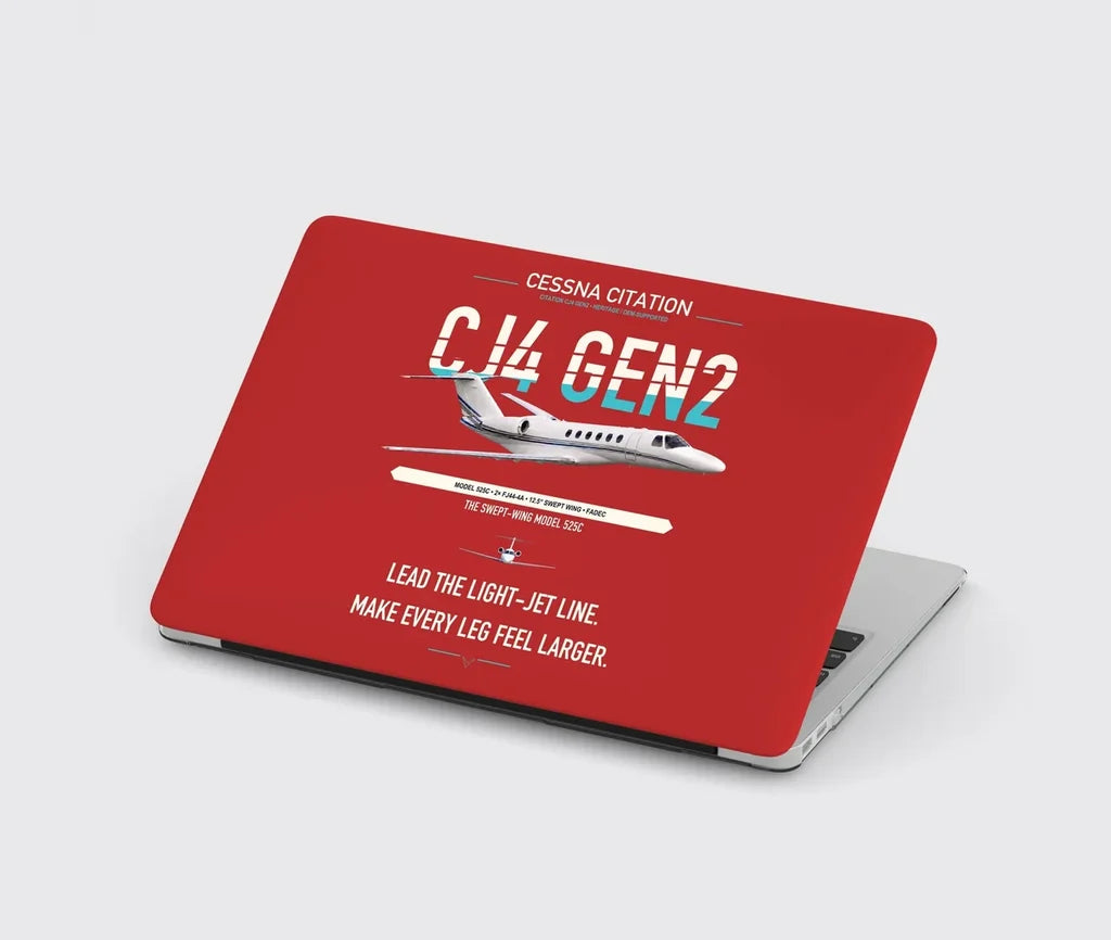Cessna Citation CJ4 Gen2 design on red MacBook case
