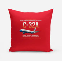 Thumbnail for C-32A Air Force Two Global Reach design on red pillow