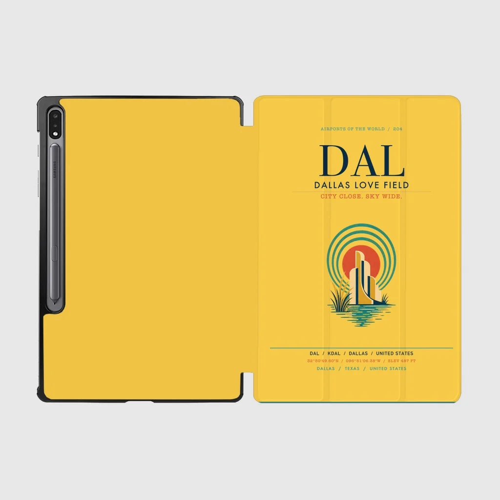 Dallas Love Field (DAL) design on yellow samsung tablet tablet case