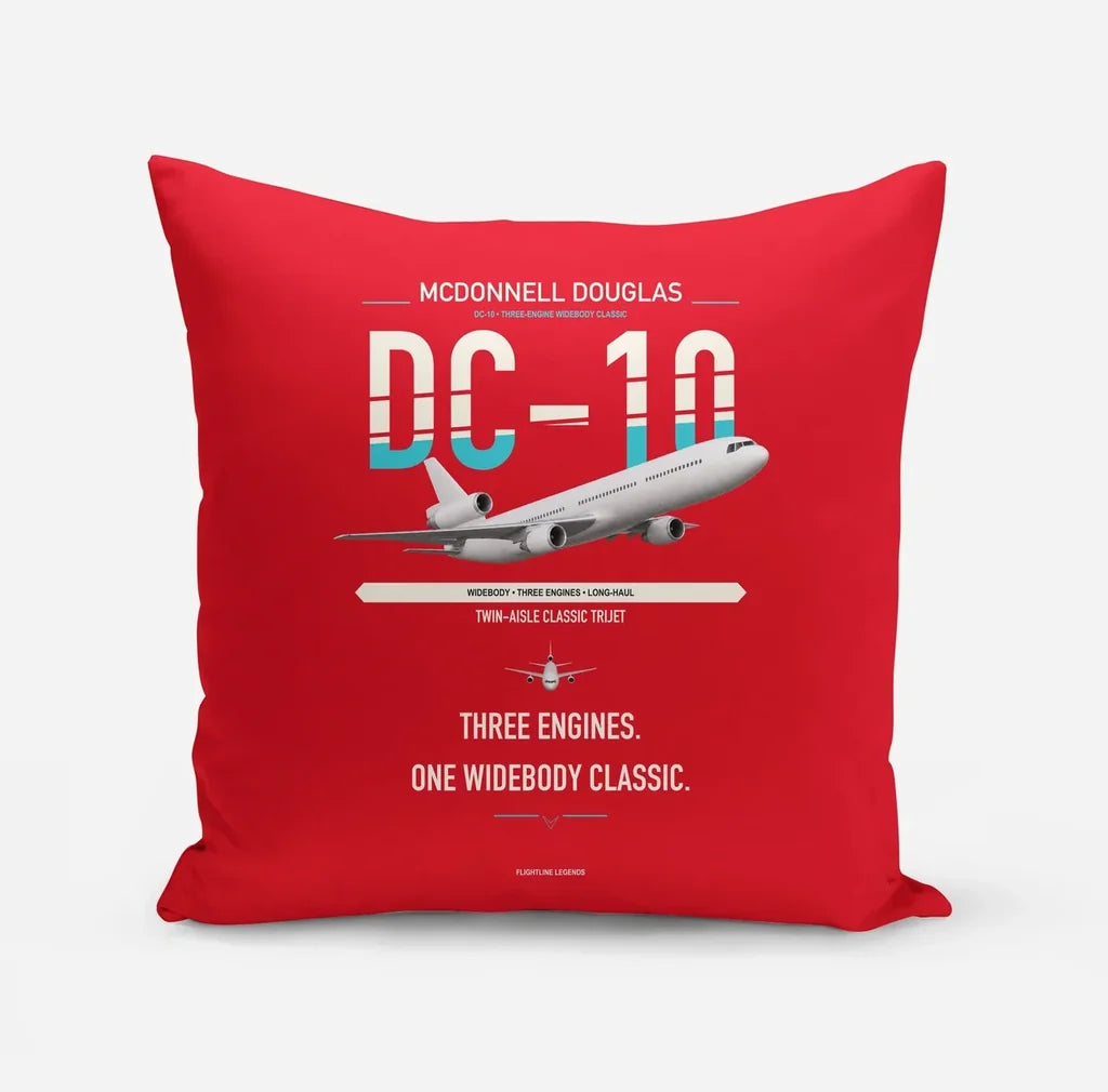 McDonnell Douglas DC-10 design on red pillow
