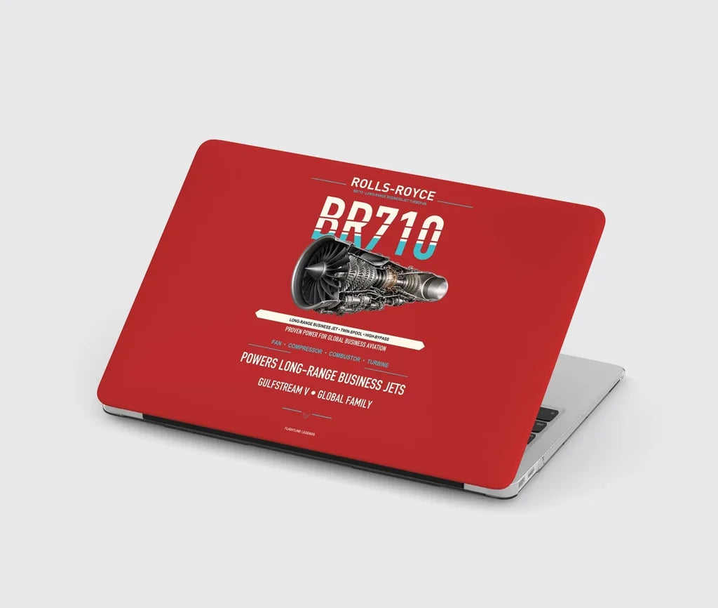 BR710 design on red MacBook case