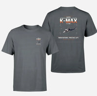 Thumbnail for Kaman K-1200 K-MAX design on gray t-shirt, double-side print