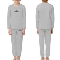 Thumbnail for Piper PA28 Silhouette Plane children pajamas - Light Gray