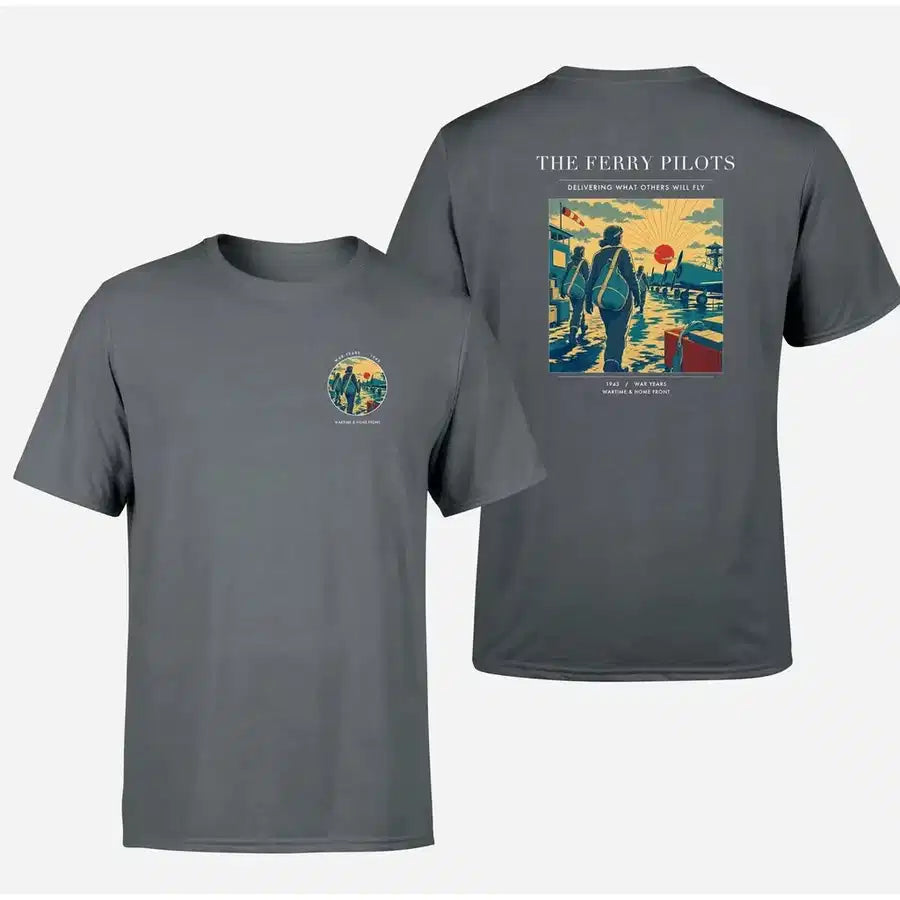 VINTAGE G4503 - The Ferry Pilots - Double-Side T-Shirt design on gray double side t shirt