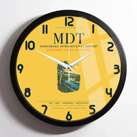 Thumbnail for Harrisburg International Airport (MDT) design on yellow framed wall clock