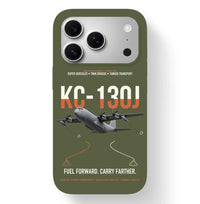 Thumbnail for KC-130J SUPER HERCULES design on green army magsafe iphone case, for iPhone 17 Pro