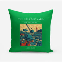 Thumbnail for VINTAGE G4509 - The Salvage Yard - Designed Pillows design on green