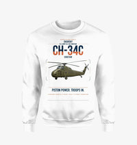 Thumbnail for Sikorsky CH-34C Choctaw design on white sweatshirt