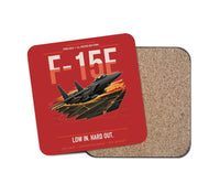 Thumbnail for F-15E Strike Eagle design on red 1 piece coaster