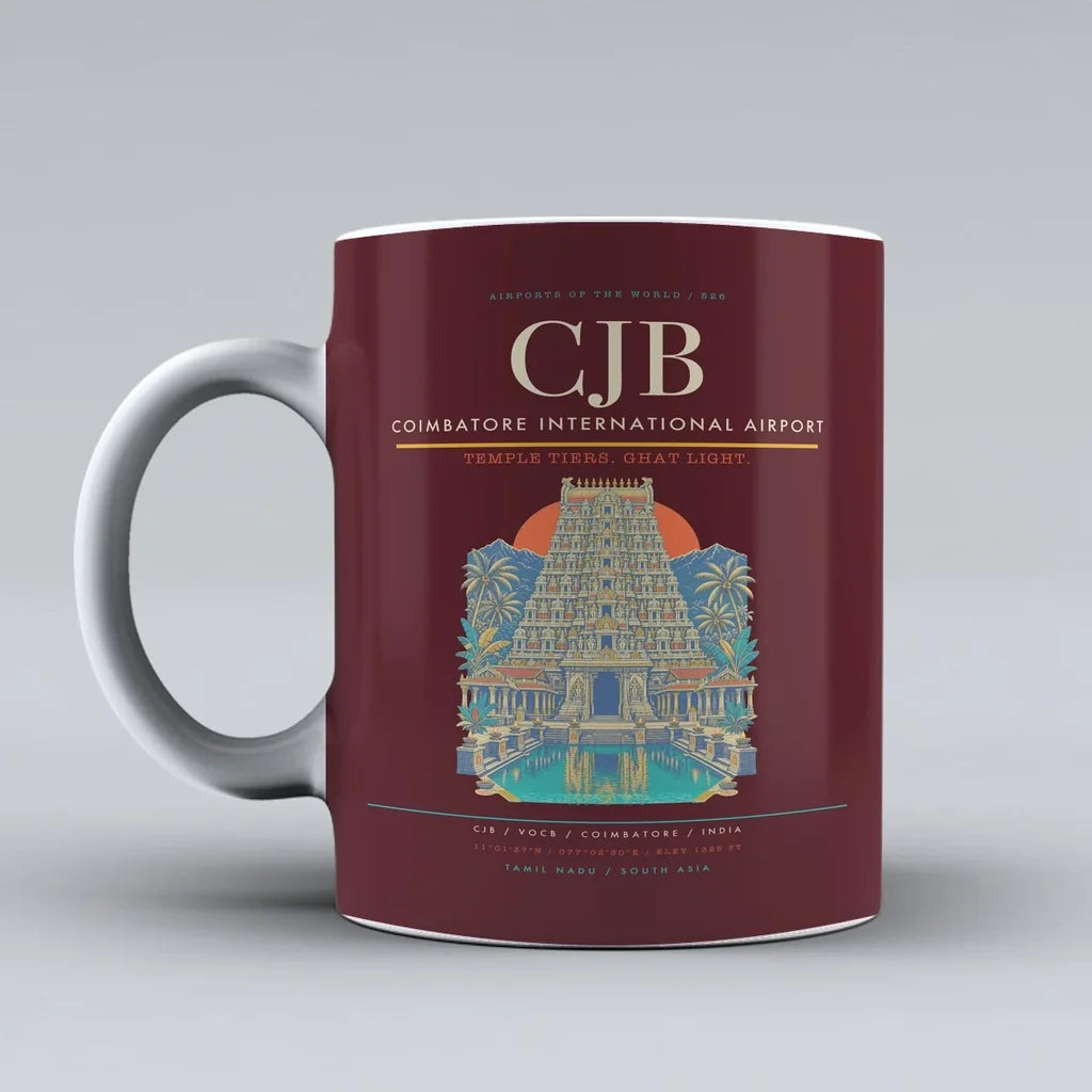 Coimbatore International Airport CJB Mug - Dark Red