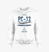 Thumbnail for Pilatus PC-12 PRO design on white sweatshirt