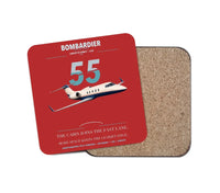 Thumbnail for Bombardier Learjet 55 design on red 1 piece coaster