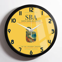 Thumbnail for Santa Barbara Airport (SBA) design on yellow framed wall clock