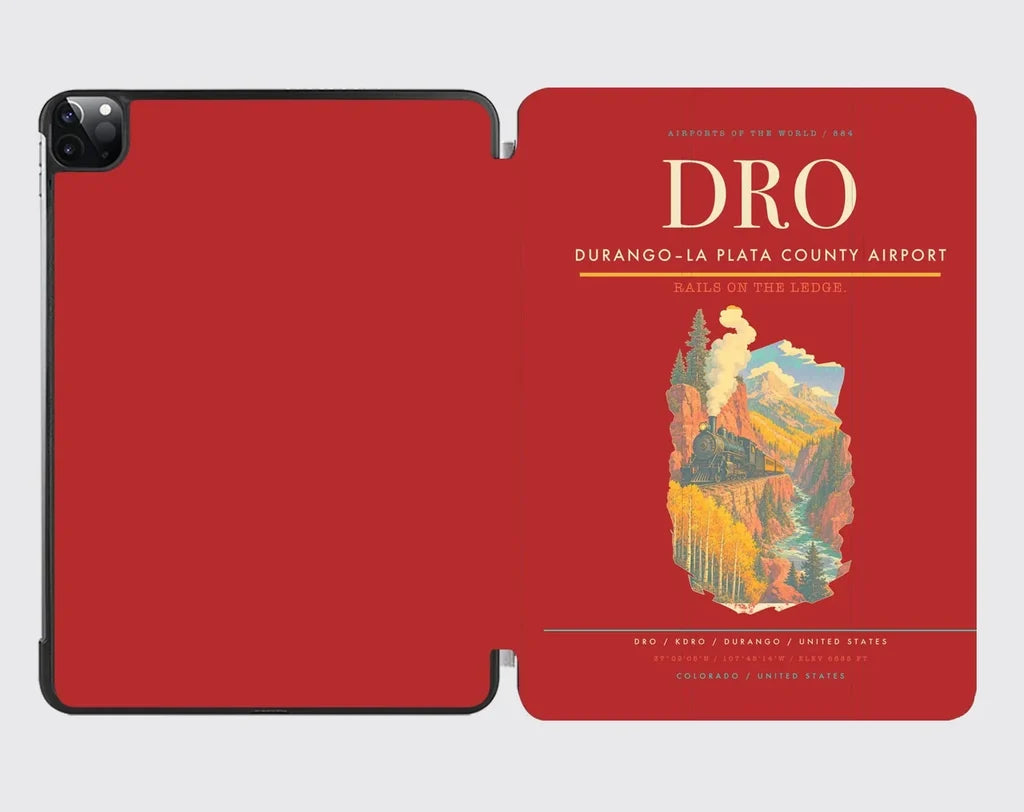 Durango–La Plata County Airport (DRO) design on red ipad tablet case