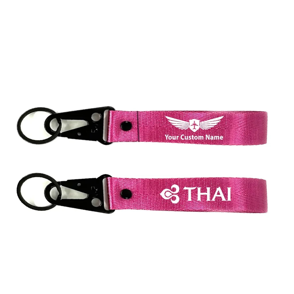 Thai Airways Hawk-shaped key chain, Pink+ NAME