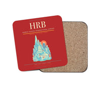Thumbnail for Harbin Taiping International Airport (HRB) design on red 1 piece coaster