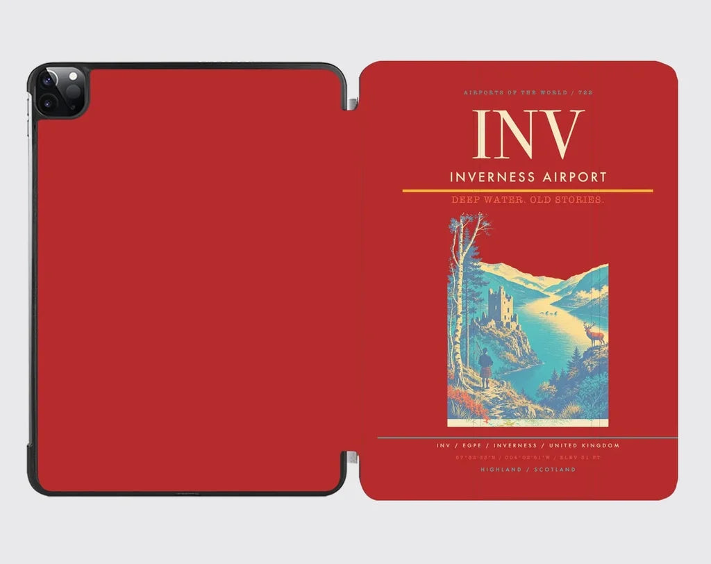 Inverness Airport (INV) design on red ipad tablet case