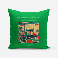 Thumbnail for VINTAGE G4247 - The Soda Fountain Airport - Designed Pillows design on green