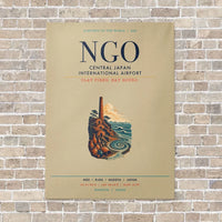 Thumbnail for Central Japan International Airport NGO vertical canvas print - no frame - beige background