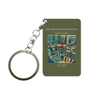 Thumbnail for VINTAGE G4127 - The Heliport Downtown - Designed Key Chain design on greenarmy