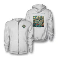 Thumbnail for VINTAGE G4365 - The Breakwater Approach - Premium Zipped Hoodie design on white