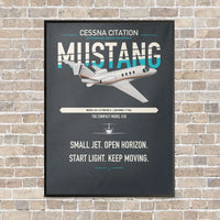 Thumbnail for Cessna Citation Mustang vertical canvas print - framed - gray background