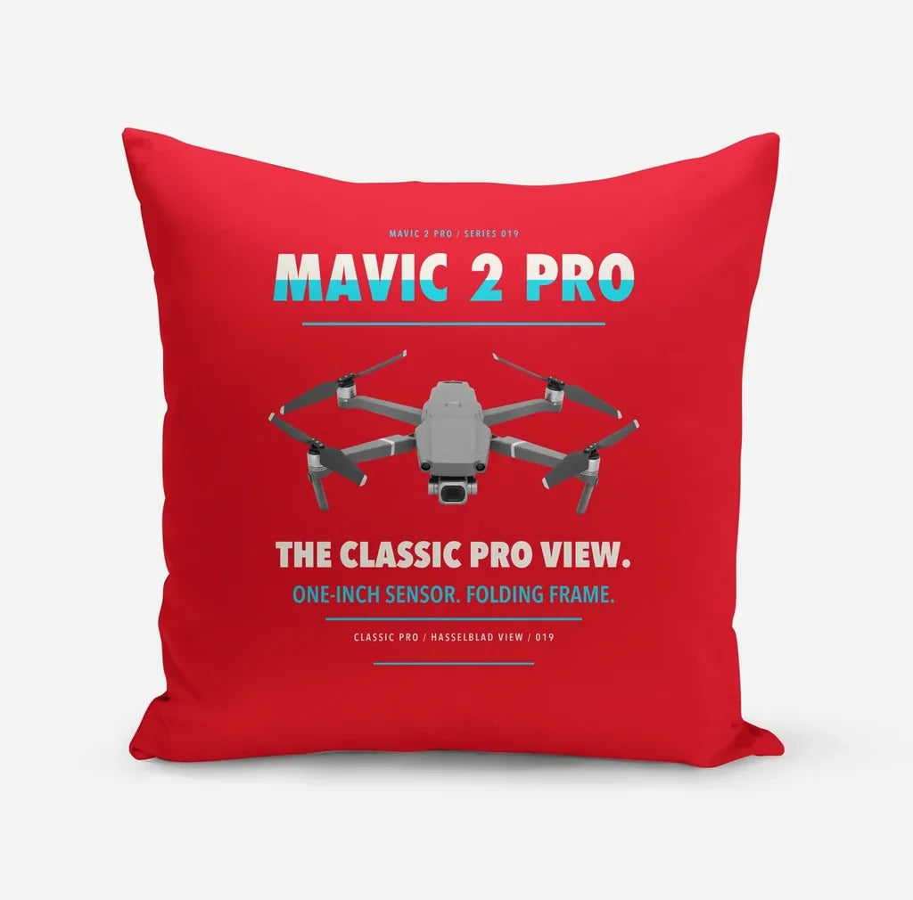 DJI Mavic 2 Pro design on red pillow