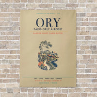 Thumbnail for Paris-Orly Airport ORY vertical canvas print - no frame - beige background