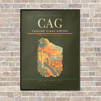 Thumbnail for Cagliari Elmas Airport CAG - Canvas Framed - Green Army